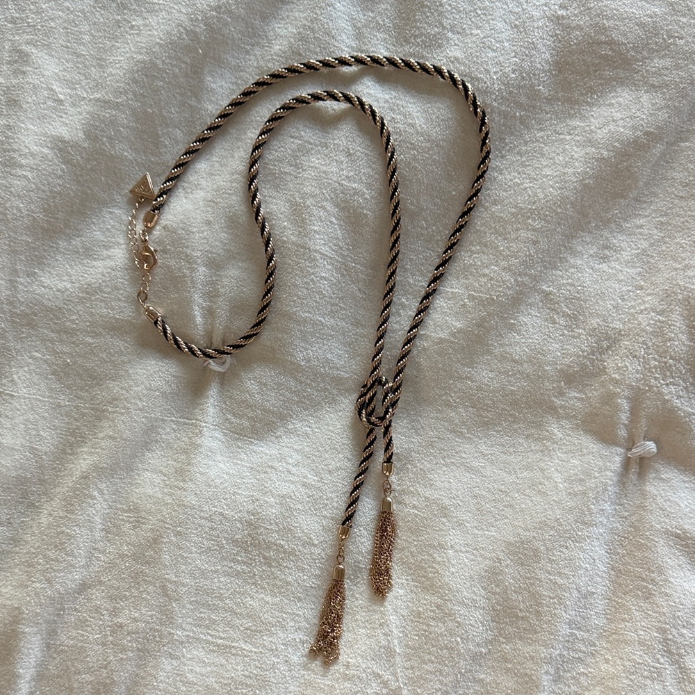 Guess Twisted Rope Necklace with Tassels